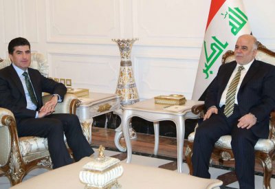 أول لقاء بين العبادي وبرزاني بعد أزمة الاستفتاء