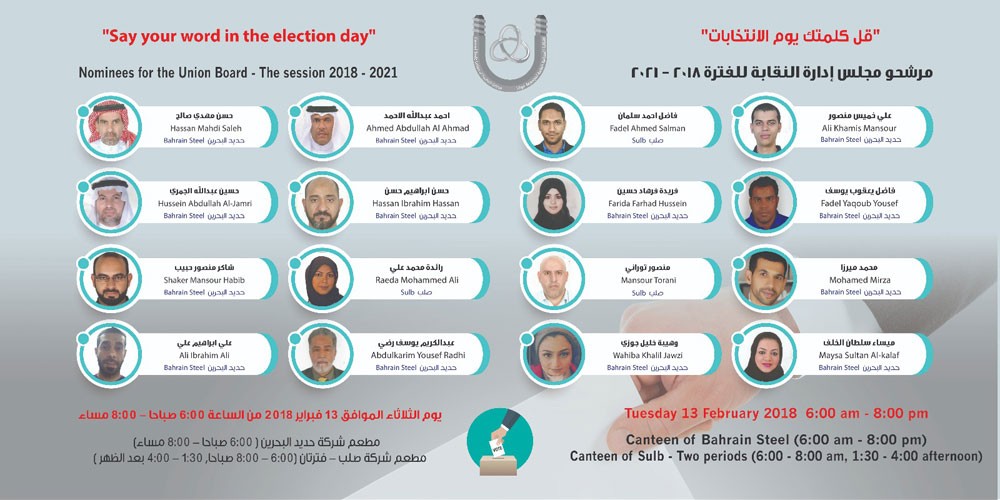 16 مرشحا لانتخابات نقابة فولاذ العامة