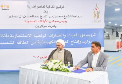الجعفرية: تزويد دور العبادة والعقارات الوقفية بأنظمة توليد وإنتاج الطاقة الشمسية