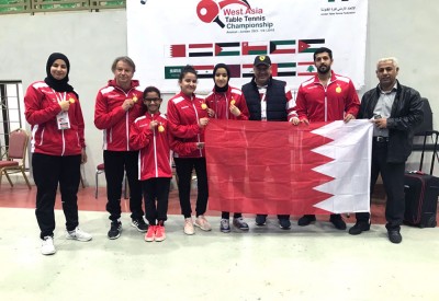 منتخب الشبلات يحرزن الميدالية الذهبية ببطولة غرب آسيا لكرة الطاولة