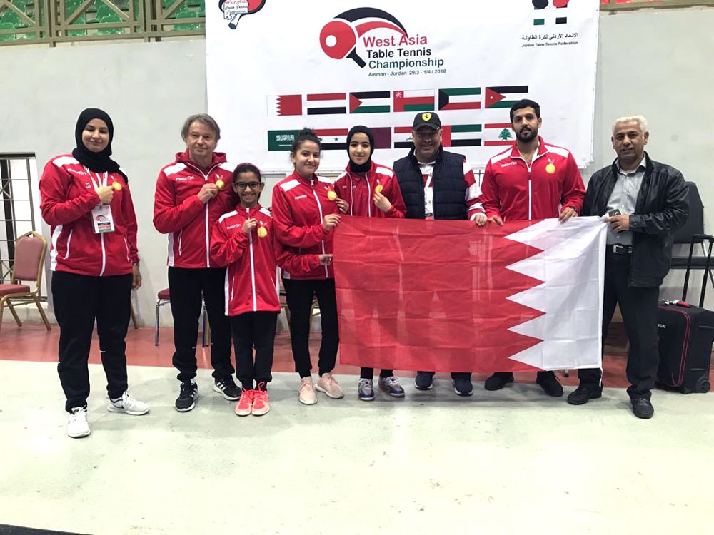 منتخب الشبلات يحرزن الميدالية الذهبية ببطولة غرب آسيا لكرة الطاولة