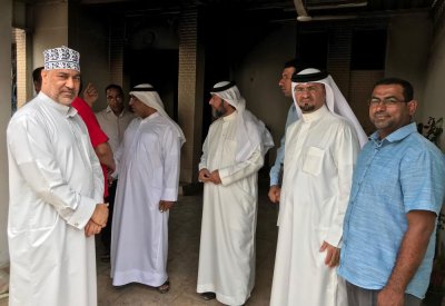 الخياط يتفقد المنزل المحترق بالمالكية