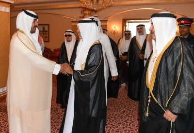 الشيخ خليفة بن راشد ال خليفة يستقبل الشيخ نهيان بن مبارك