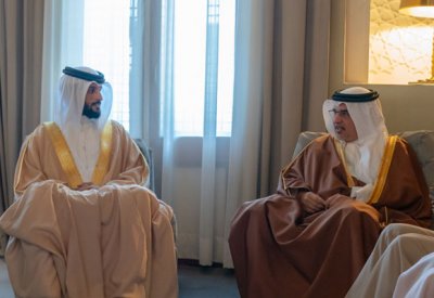 سمو ولي العهد يستقبل سمو الشيخ ناصر بن حمد والملازم عبدالله السيد عطية