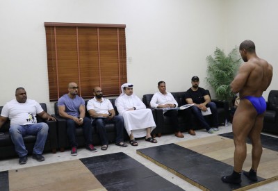 فحص فني للاعبي المنتخب الوطني لبناء الأجسام استعداداً لعالمية اسبانيا
