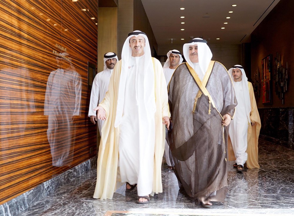 وزير الخارجية يجتمع مع وزير الخارجية والتعاون الدولي بدولة الامارات 