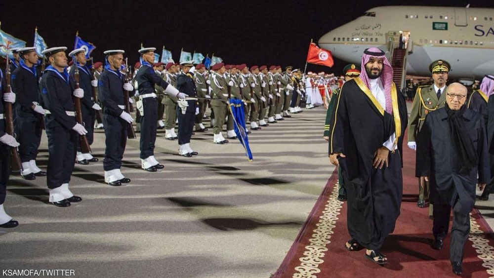  ولي العهد السعودي يصل إلى تونس