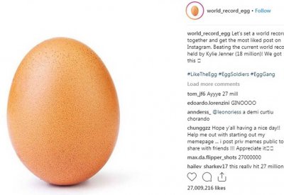  صورة "بيضة" تحطم الرقم التاريخي على "إنستغرام"