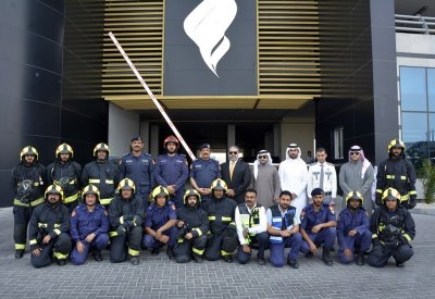 الدفاع المدني ينفذ تمرينا مشتركا على مكافحة الحريق والإنقاذ في المباني العالية