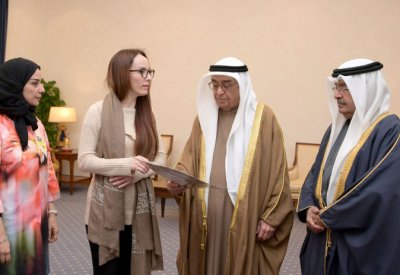 محمد بن مبارك وعلي بن خليفة يستقبلان رئيسة الاتحاد البرلمان الدولي