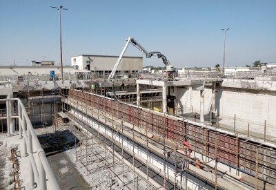 " الأشغال": ترميم المنشآت الخرسانية لأحواض التهوية في مركز توبلي لمعالجة مياه الصرف الصحي