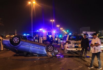 بالصور : وفاة شاب بحريني في حادث مروري بليغ على شارع الشيخ جابر الأحمد الصباح