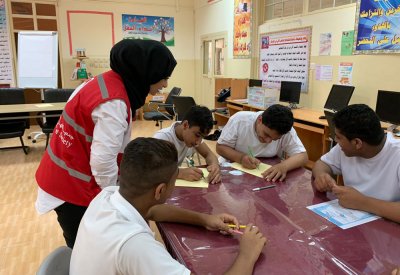 الهلال الأحمر تشارك تنظم ورشة "لا للتدخين"