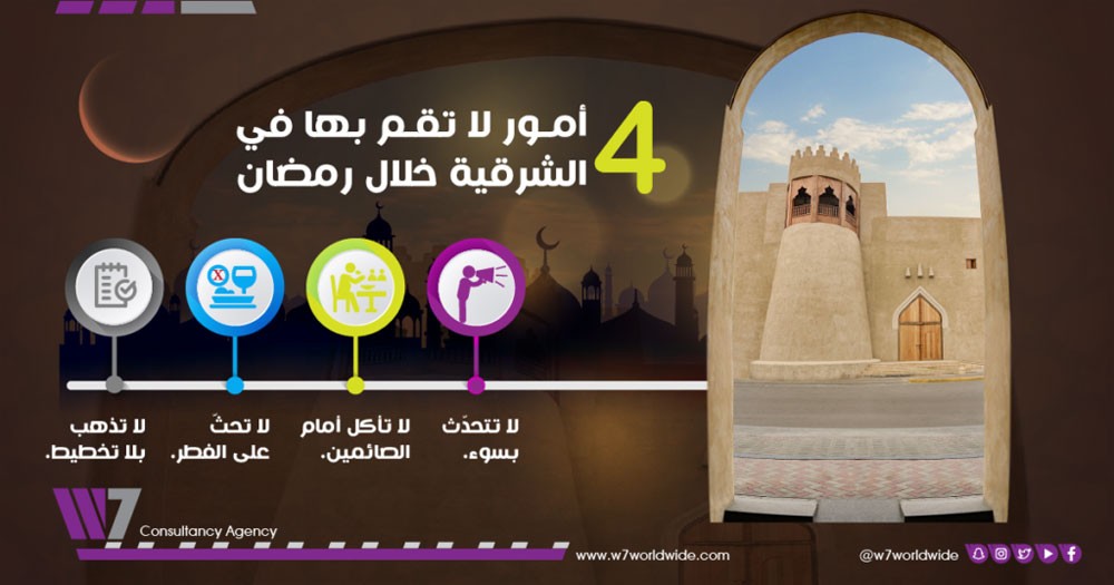 4 أمور لا تقم بها في الشرقية خلال رمضان