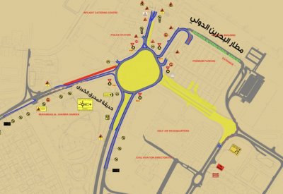 غلق مسارين على شارع المطار