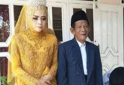  "الحب يصنع المعجزات".. فارق 56 عاما بين العريس وعروسه 