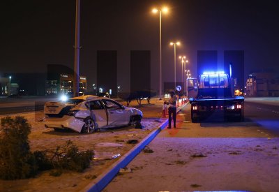 إصابات بليغة لشاب بحريني بحادث مروري على شارع الشيخ جابر الصباح