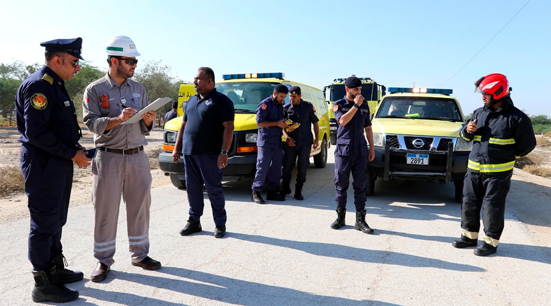  التأكد من الجاهزية العامة للطوارئ خلال التمرين الوطني لحادث تسرب غاز "روافد البحرين"