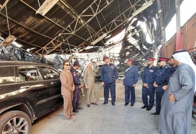  إصابات وخسائر مادية بحريق 3 "كراجات" وسكن عمال بسلماباد