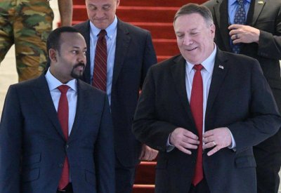 بومبيو من أديس أبابا.. "متفائل" بحل أزمة سد النهضة قريبا