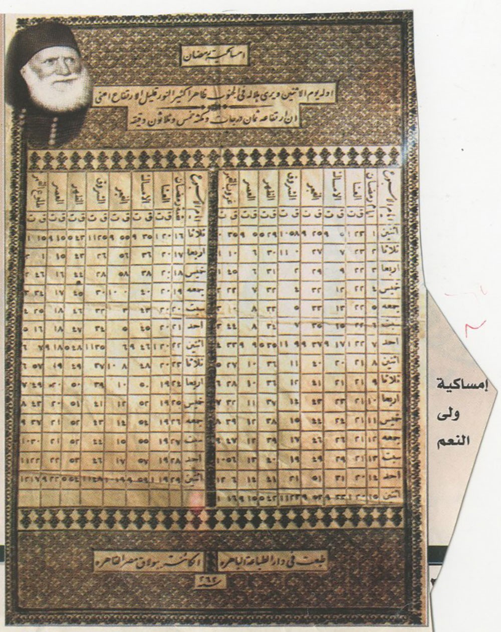 أول إمساكية رمضانية في تاريخ مصر