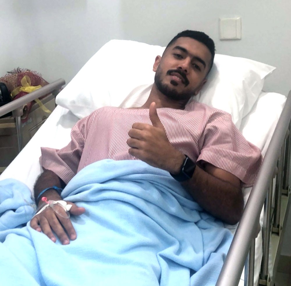 علي حسن يواصل العلاج بعد الإصابة