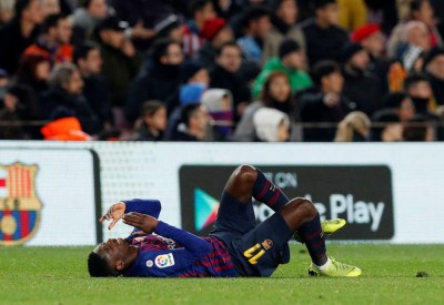 برشلونة يمنع ديمبيلي من العلاج في قطر