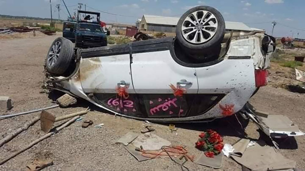 بالصور: عروسان عراقيان يتوفيان بحادث سيارة في يوم زفافهما