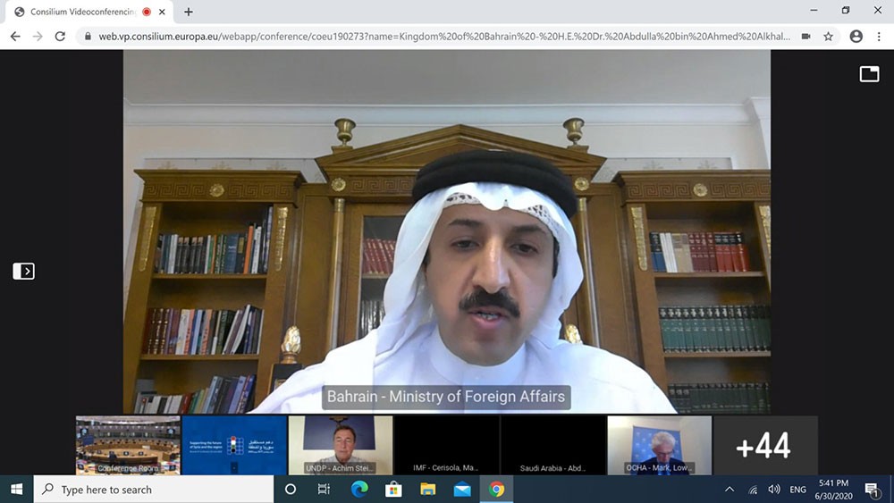 عبدالله بن أحمد: البحرين تدعم جهود التوصل إلى تسوية شاملة في سوريا