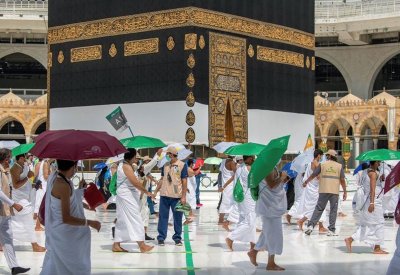 بالفيديو: منظر مهيب لطواف الحجاج بالتباعد الاجتماعي