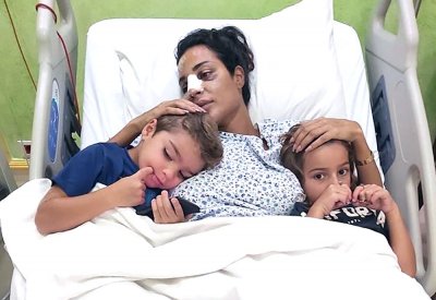 الصورة الأولى للفنانة نادين نسيب نجيم‬⁩ بعد إصابتها في بيروت