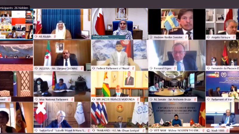 رئيسا مجلسي الشورى والنواب يشاركان في أعمال المؤتمر العالمي لرؤساء البرلمانات عن بُعد