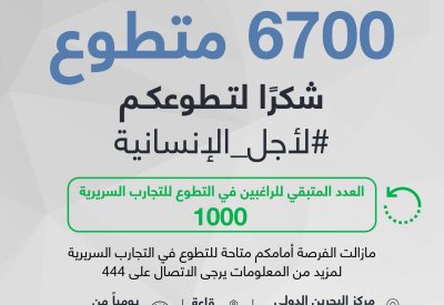 الصحة: 700 متطوع خلال 5 ايام في التجارب السريرية للقاح "كورونا"