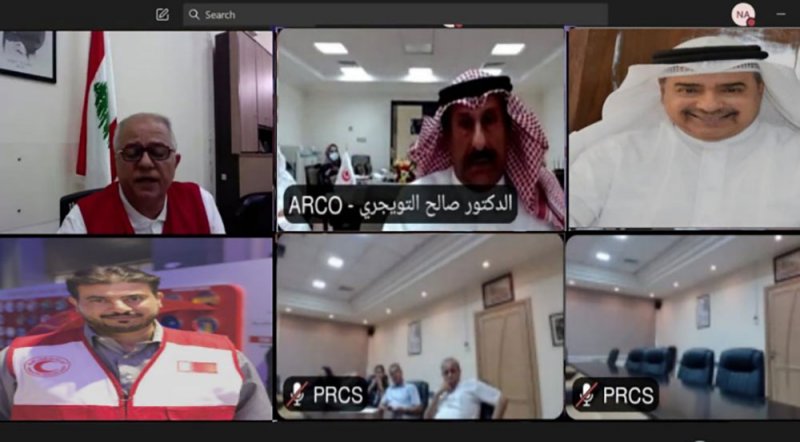 الهلال الأحمر البحريني يشارك في اجتماع تقييم الوضع الإنساني في بيروت