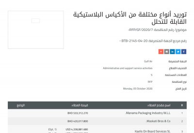 "طيران الخليج": 226.7 ألف دينار لتوريد أكياس قابلة للتحلل