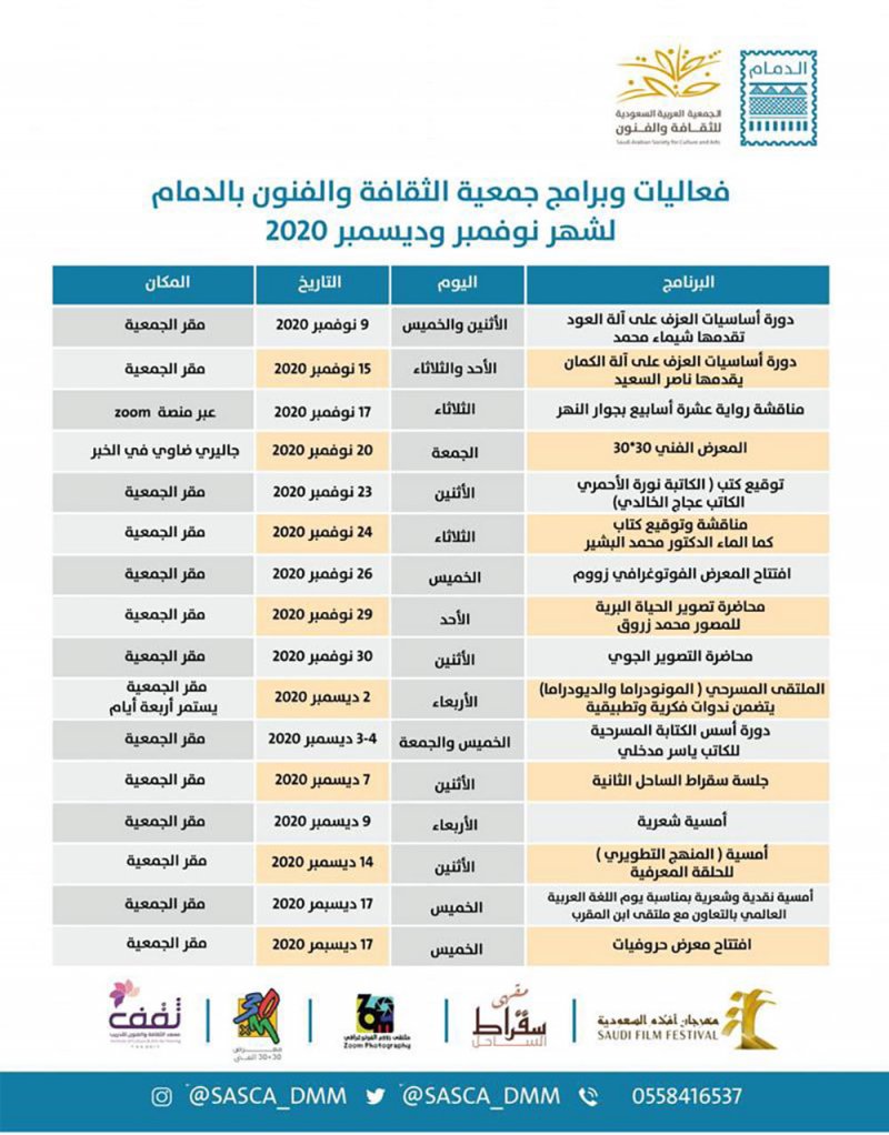 حزمة ثقافية وفنية لثقافة وفنون الدمام 