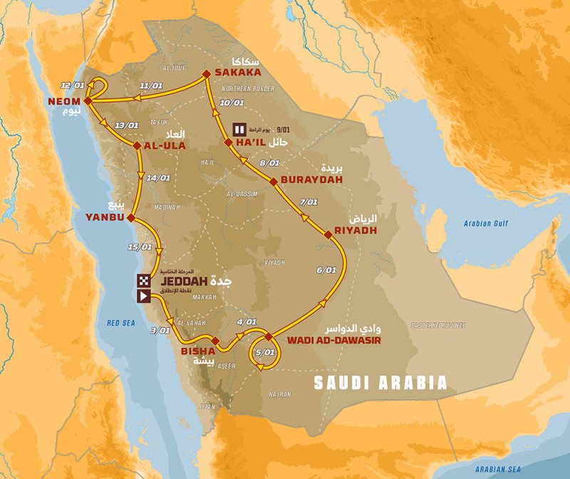 الكشف عن مسار رالي داكار 2021