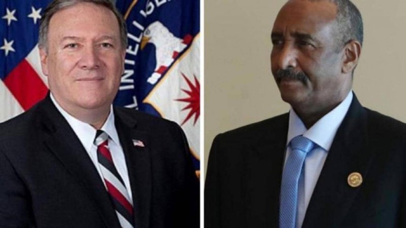 البرهان وبومبيو يبحثان ترتيبات رفع السودان من قائمة الإرهاب