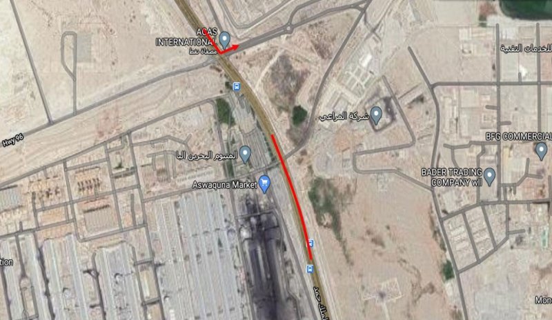غلق مسارات ضمن أعمال تطوير شارع الملك حمد