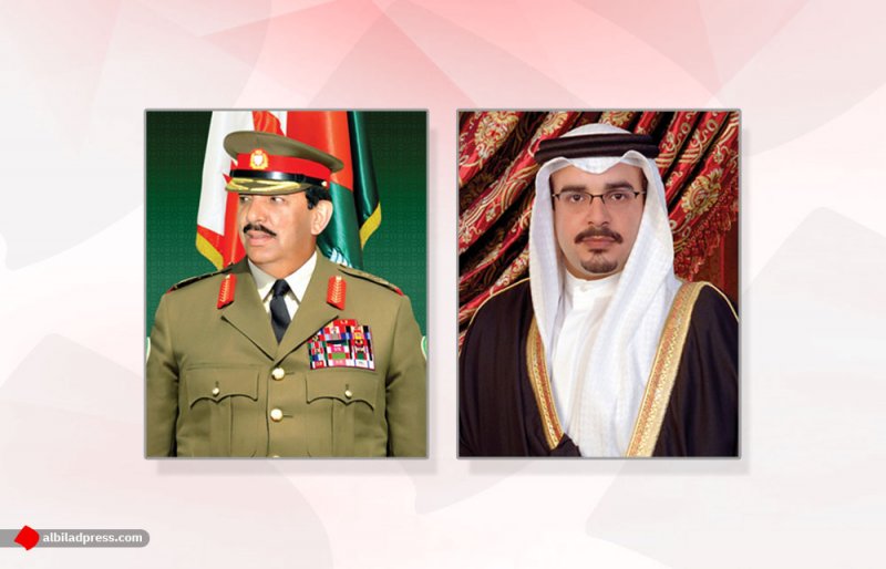 سمو ولي العهد نائب القائد الأعلى رئيس الوزراء يتلقى برقية تهنئة من القائد العام لقوة دفاع البحرين