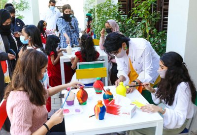 بالصور: أبناء الشهداء يشاركون بورشة "الرازجي مصدر الإلهام"