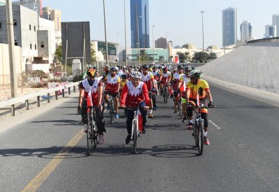 بالصور: العاصمة والشمالية تنظمان مسيرة دراجات هوائية من قلعة البحرين إلى بيت الجسرة