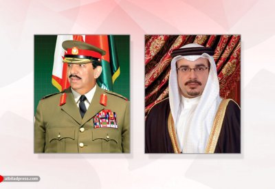 سمو ولي العهد يتلقى برقية تهنئة من القائد العام لقوة دفاع البحرين
