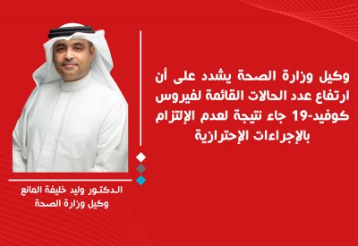المانع يؤكد أن ارتفاع عدد الحالات القائمة لـ (كوفيد-19) بسبب عدم الالتزام بالإجراءات الاحترازية
