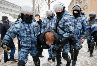 توقيف أكثر من 10 آلاف شخص خلال تظاهرات روسيا منذ 23 يناير