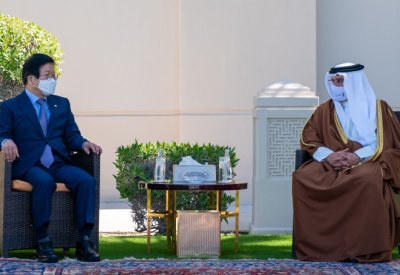 سمو ولي العهد رئيس مجلس الوزراء يلتقي رئيس الجمعية الوطنية بجمهورية كوريا
