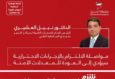 الدكتور نبيل العشيري: مواصلة الالتزام بالإجراءات الاحترازية سيؤدي إلى العودة للمعدلات الآمنة