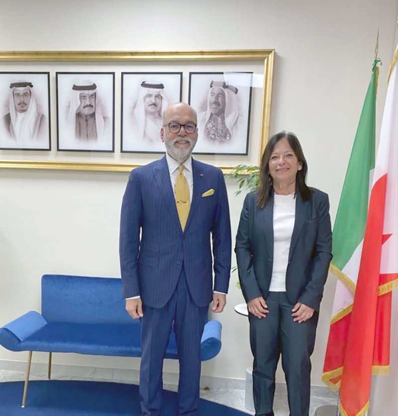سفير مملكة البحرين لدى الجمهورية الإيطالية يجتمع مع مندوبة دولة إسرائيل لدى الوكالات التابعة للامم المتحدة