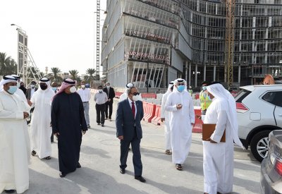 وزيرا "المواصلات" و"الأشغال" يتفقدان أعمال مشروع مبنى وزارة المواصلات والاتصالات