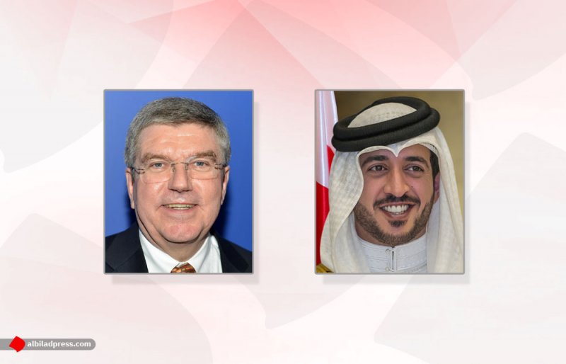 خالد بن حمد يهنيء توماس باخ بإعادة انتخابه رئيسا للجنة الأولمبية الدولية